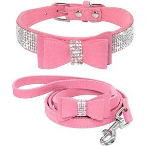 NEW Sparkling Bling Swarovski Crystal Rhinestone Pet Dog Collar & Leash …